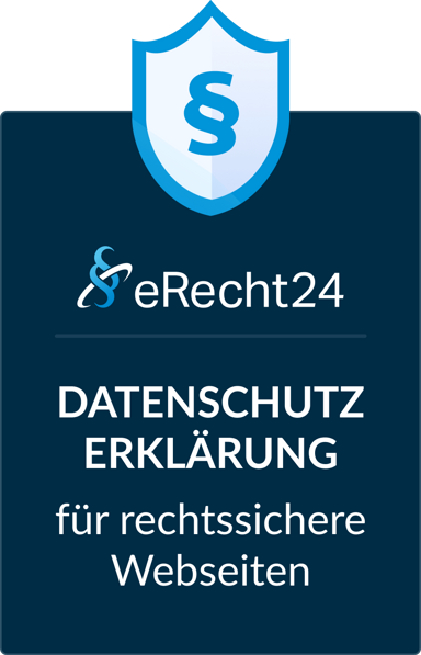 eRecht24 Siegel: Datenschutzerklärung für rechtssichere Webseiten